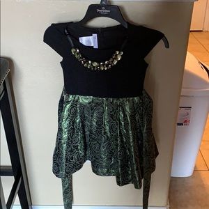 Black dress with green